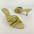 Bruno Magli | Lisandra Green Knot Strappy Leather Slide Mules (35.5)