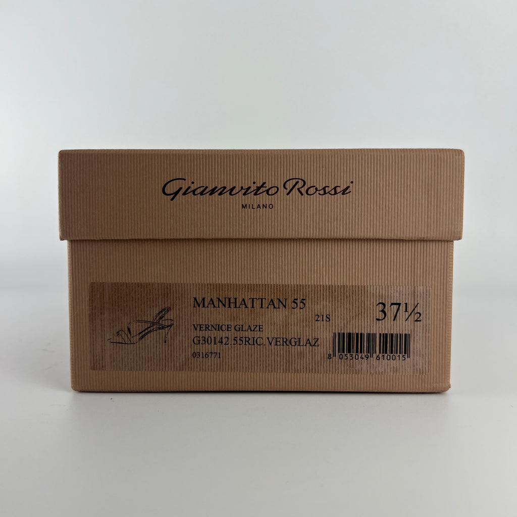 Gianvito Rossi | Manhattan 55 Pink Patent Leather Strappy Sandal Heels (37.5)