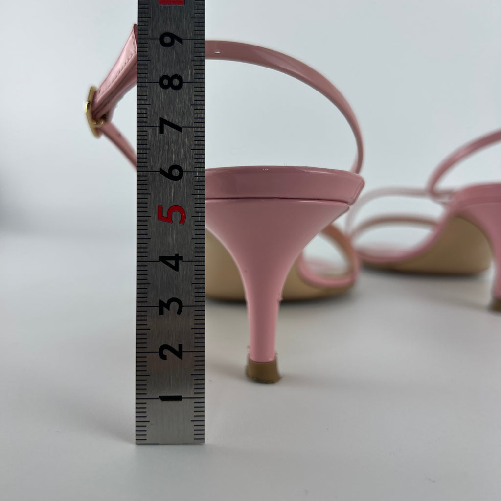 Gianvito Rossi | Manhattan 55 Pink Patent Leather Strappy Sandal Heels (37.5)