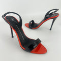 Giuseppe Zanotti | Red Black Patent Leather Slingback Heels (38)