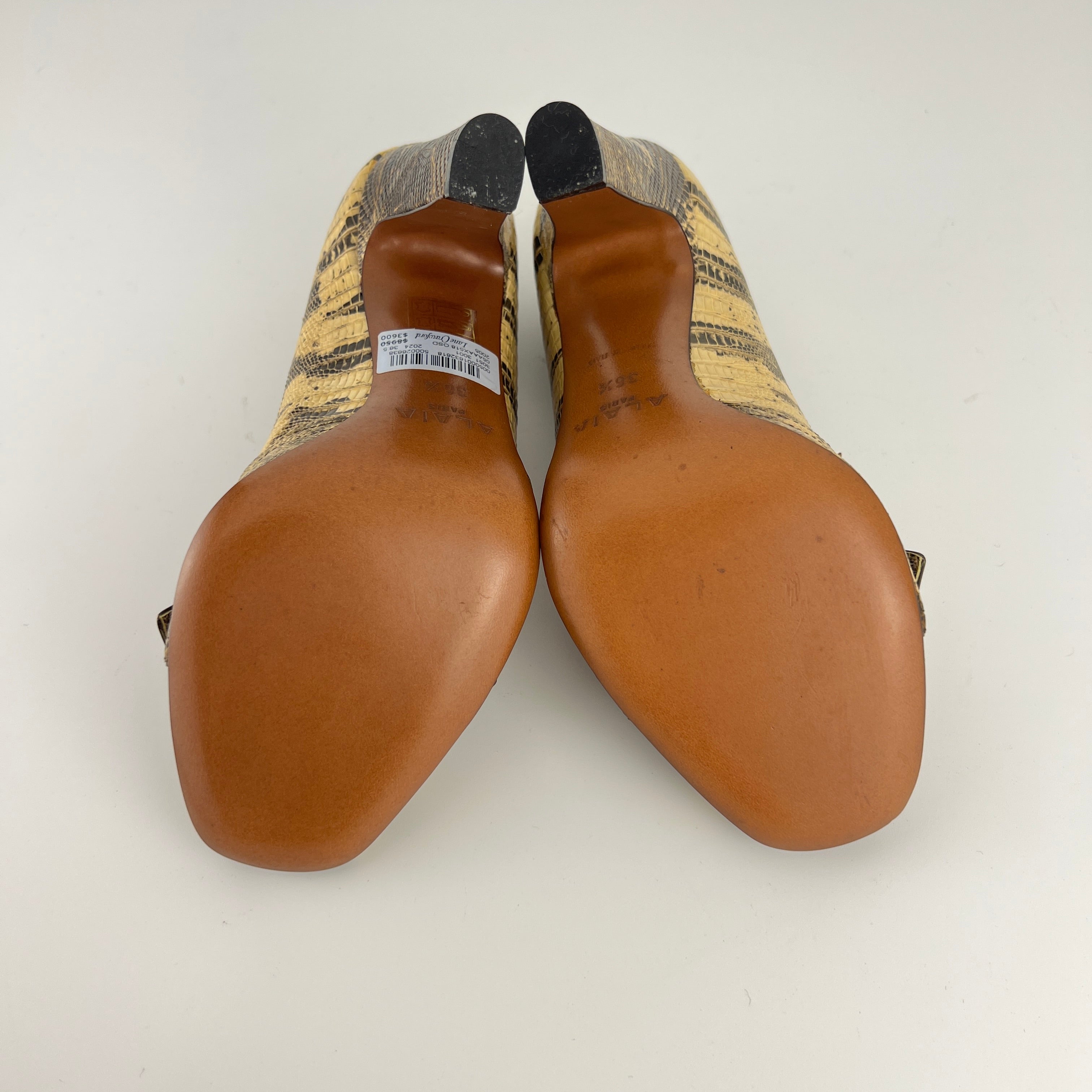 Alaia | Vintage Snake Leather Bow Peep Toe Pump (36.5)