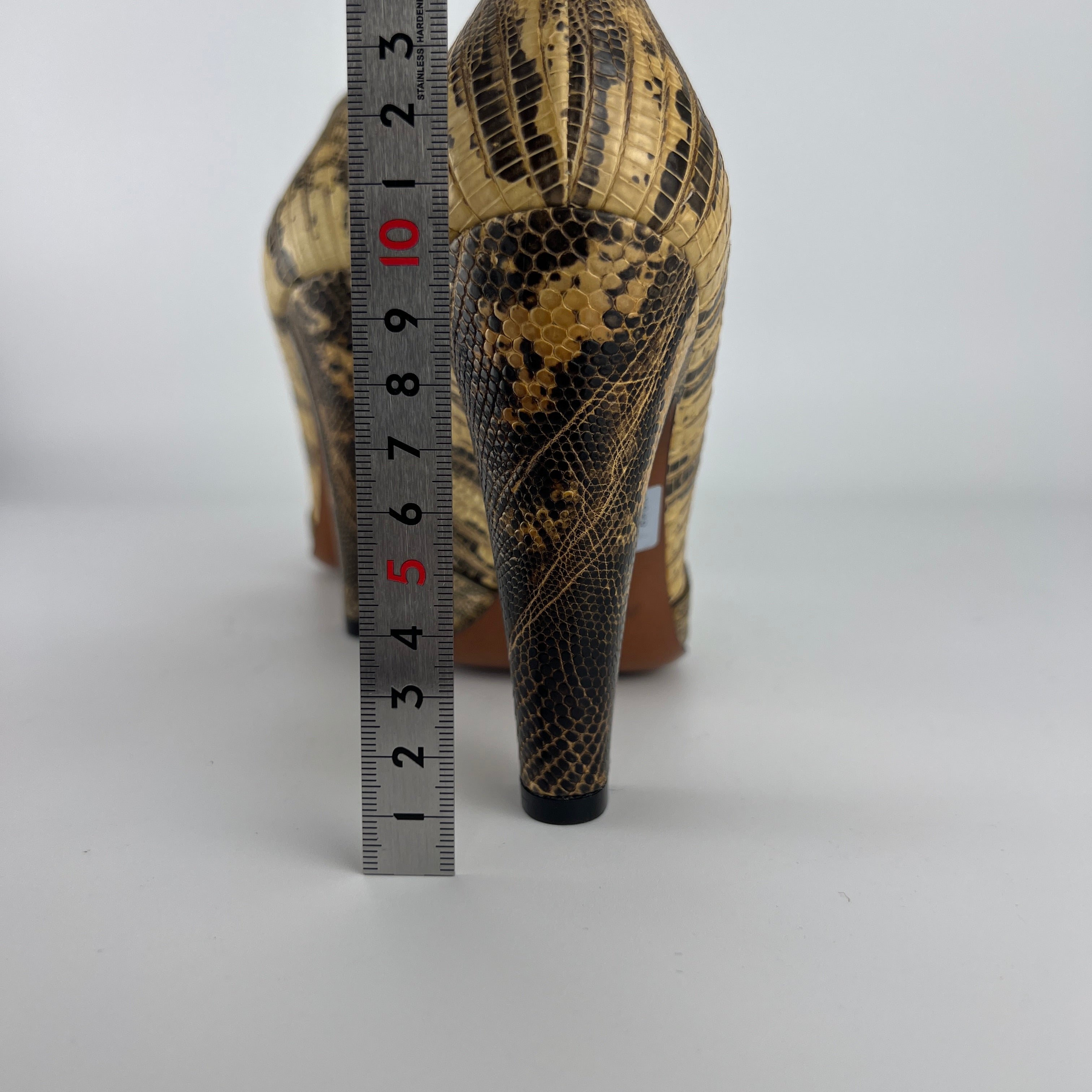 Alaia | Vintage Snake Leather Bow Peep Toe Pump (36.5)