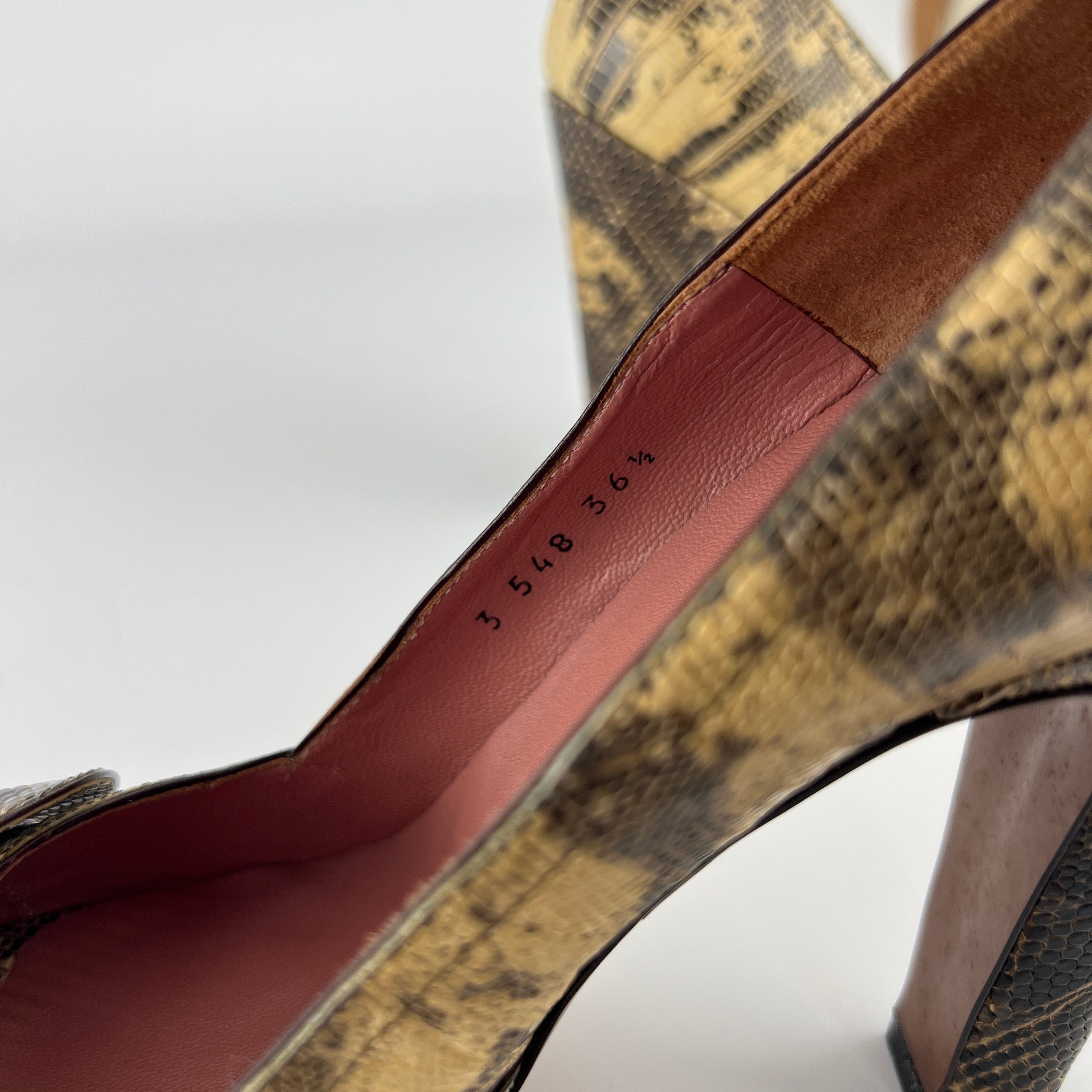 Alaia | Vintage Snake Leather Bow Peep Toe Pump (36.5)