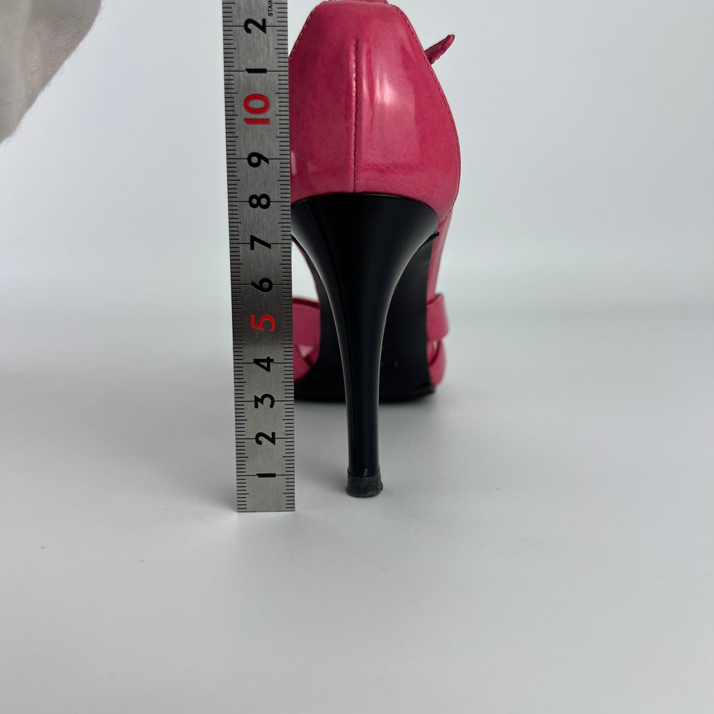 Sergio Rossi | Pink Patent Leather Strappy Sandal Stiletto Heels (35)