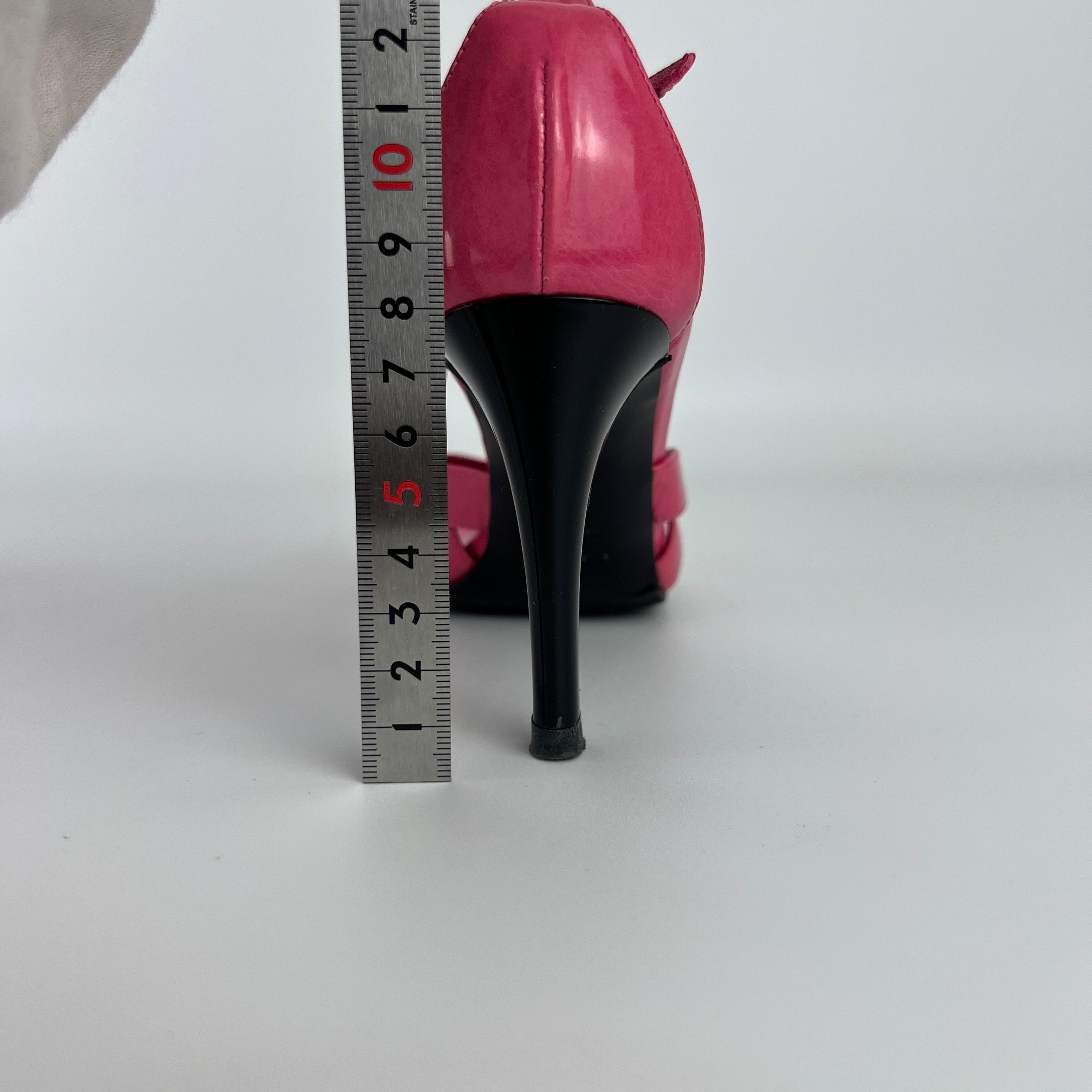 Sergio Rossi | Pink Patent Leather Strappy Sandal Stiletto Heels (35)