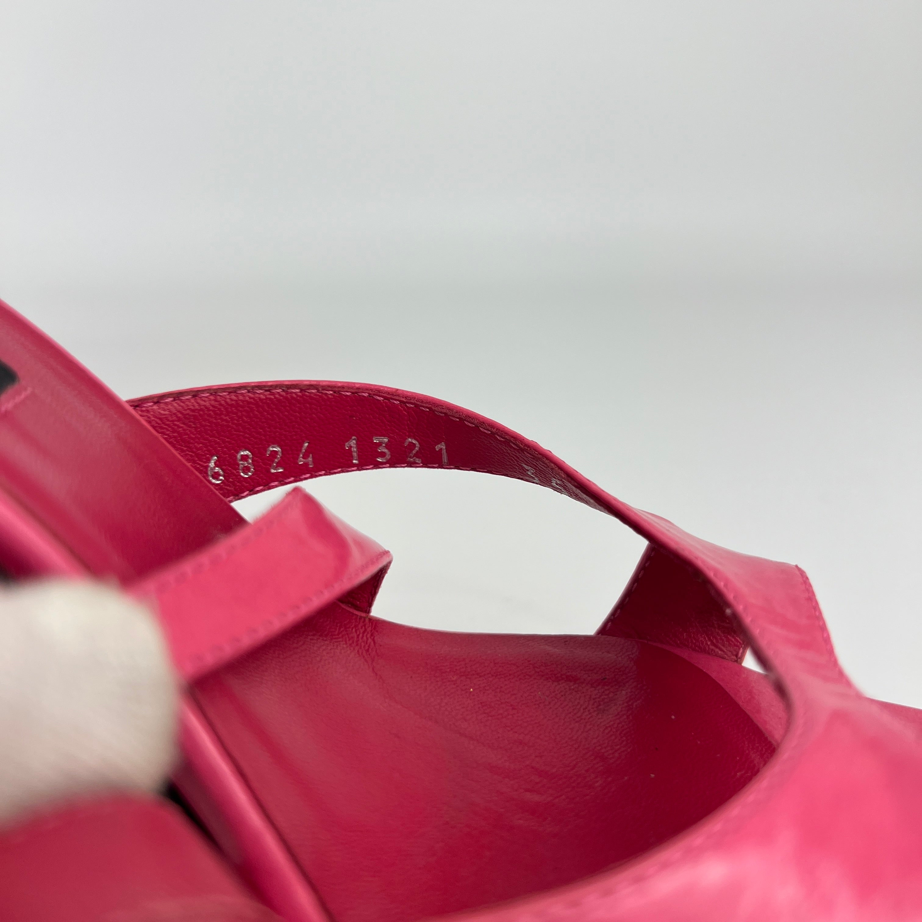 Sergio Rossi | Pink Patent Leather Strappy Sandal Stiletto Heels (35)