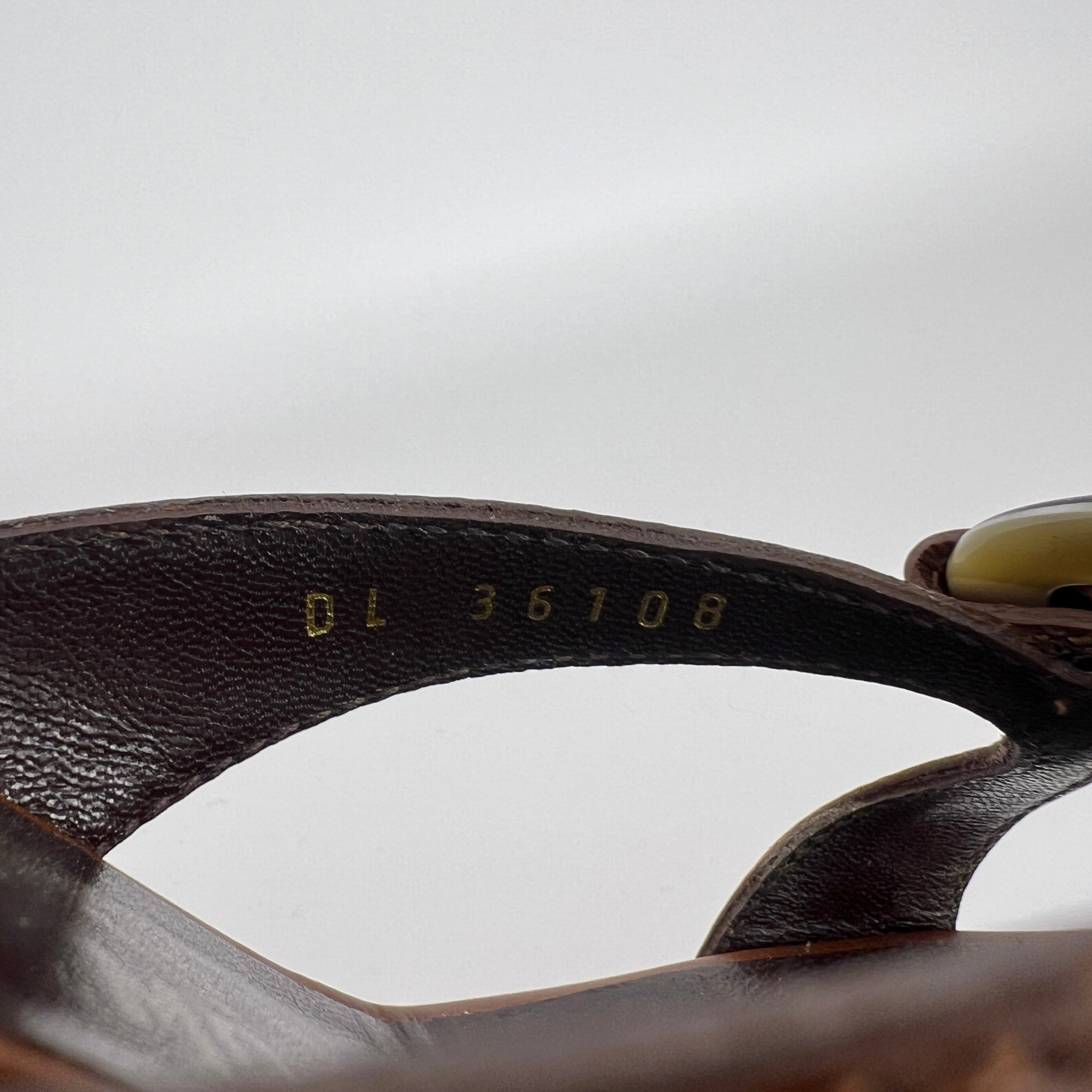 Ferragamo | Brown Leather Logo Horn Plate Dual Strap Mules (37.5)