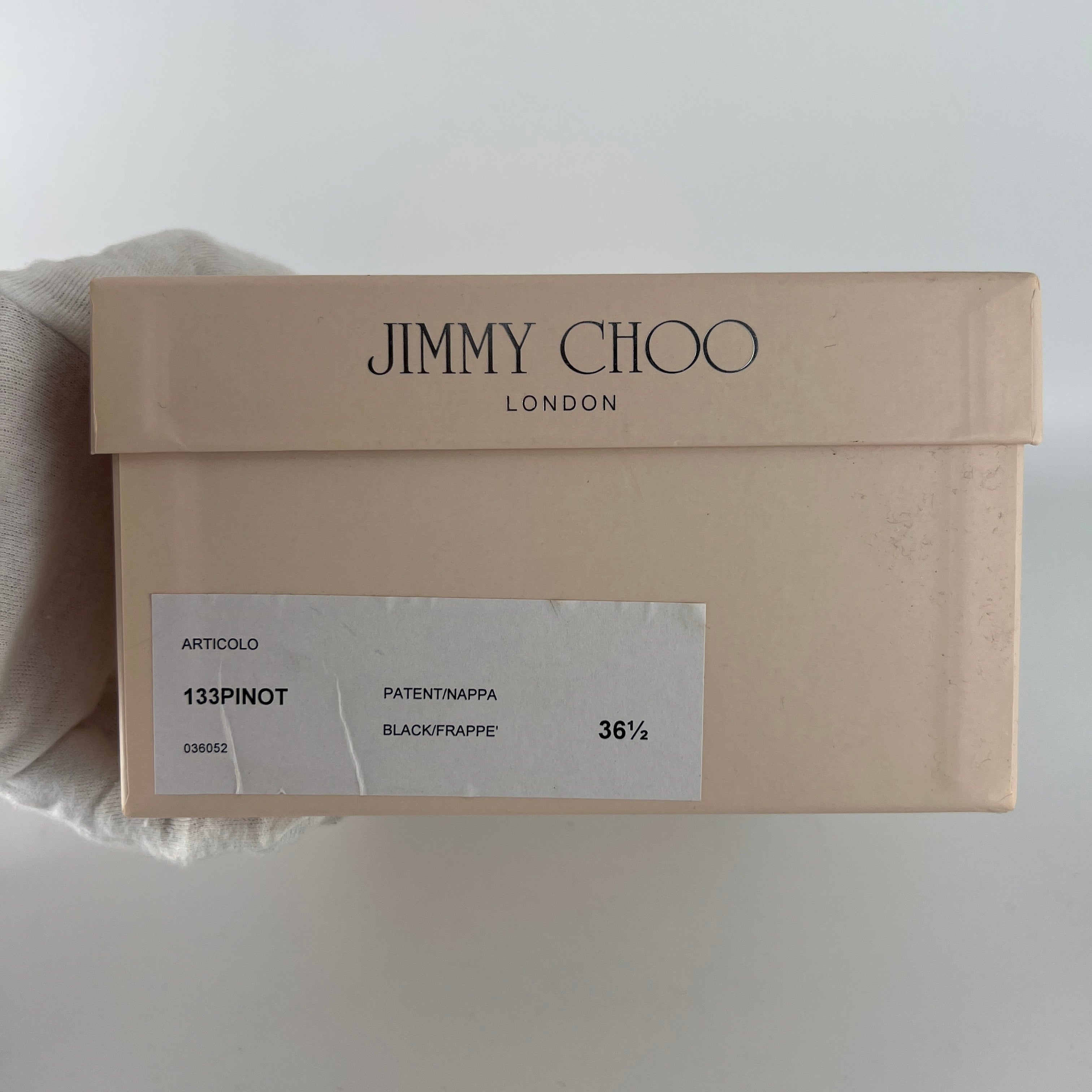 Jimmy Choo | Black Patent Leather Dainty Bow Black Tan Mules (36.5)