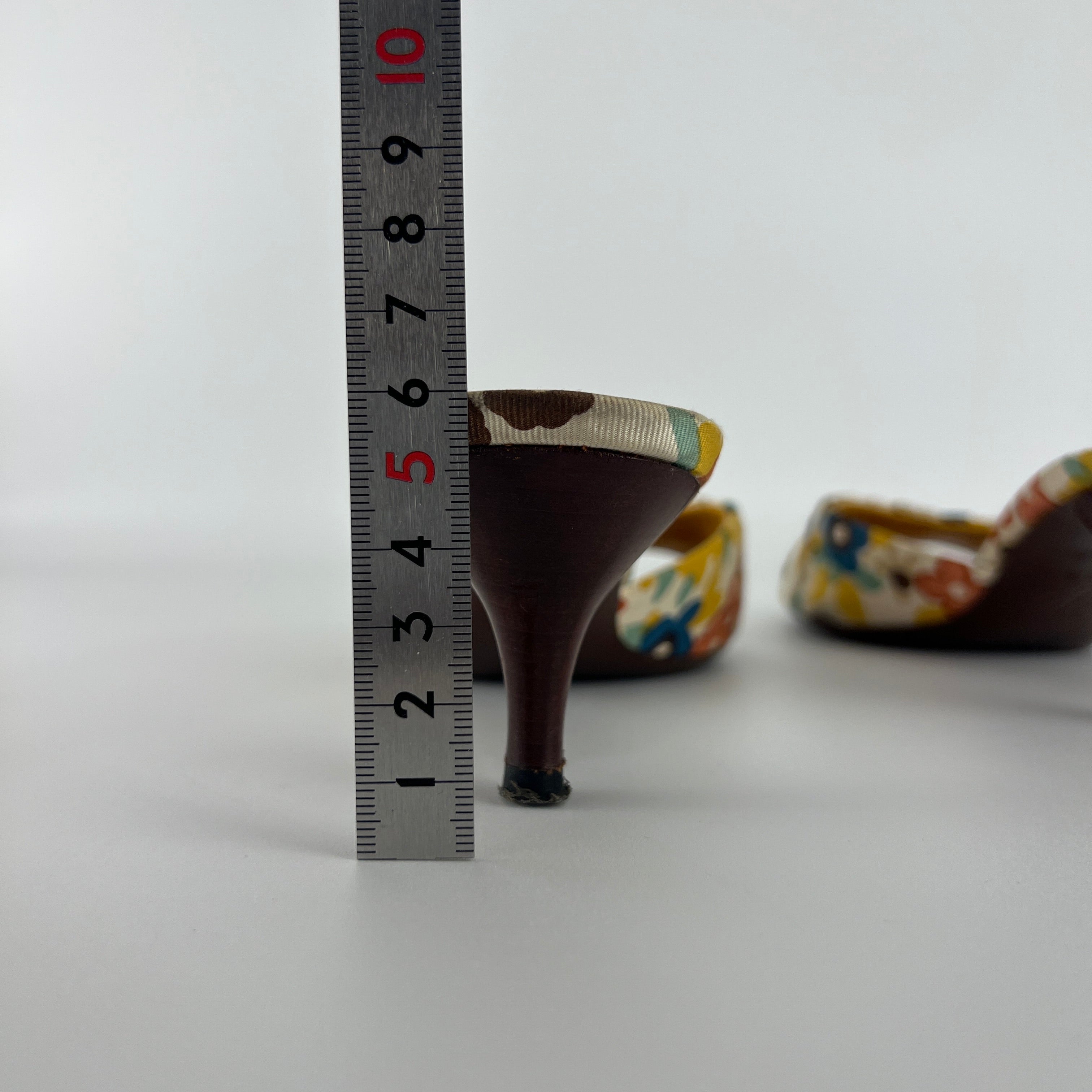 Louis Vuitton | Floral Gold Hardware Logo Kitten Heel Mules (36.5)
