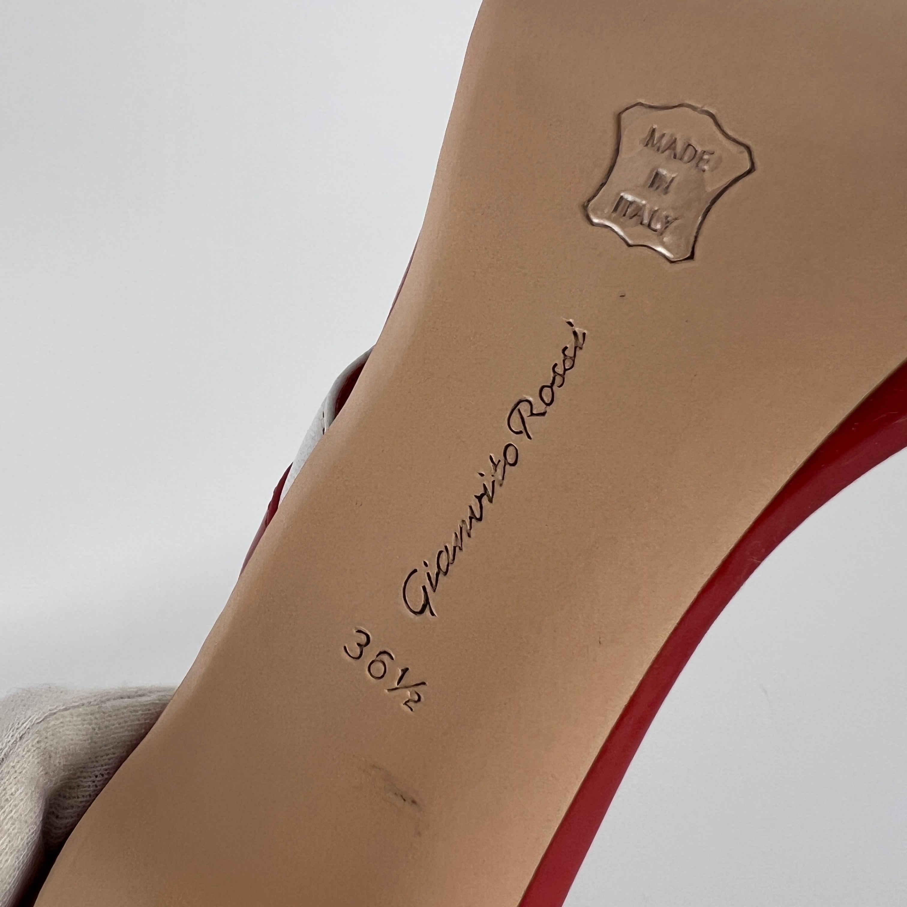 Gianvito Rossi | Red Orange White Colourblock Platform Mules (36.5)