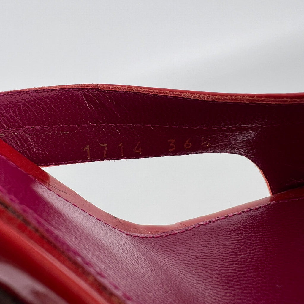 Gianvito Rossi | Red Orange White Colourblock Platform Mules (36.5)