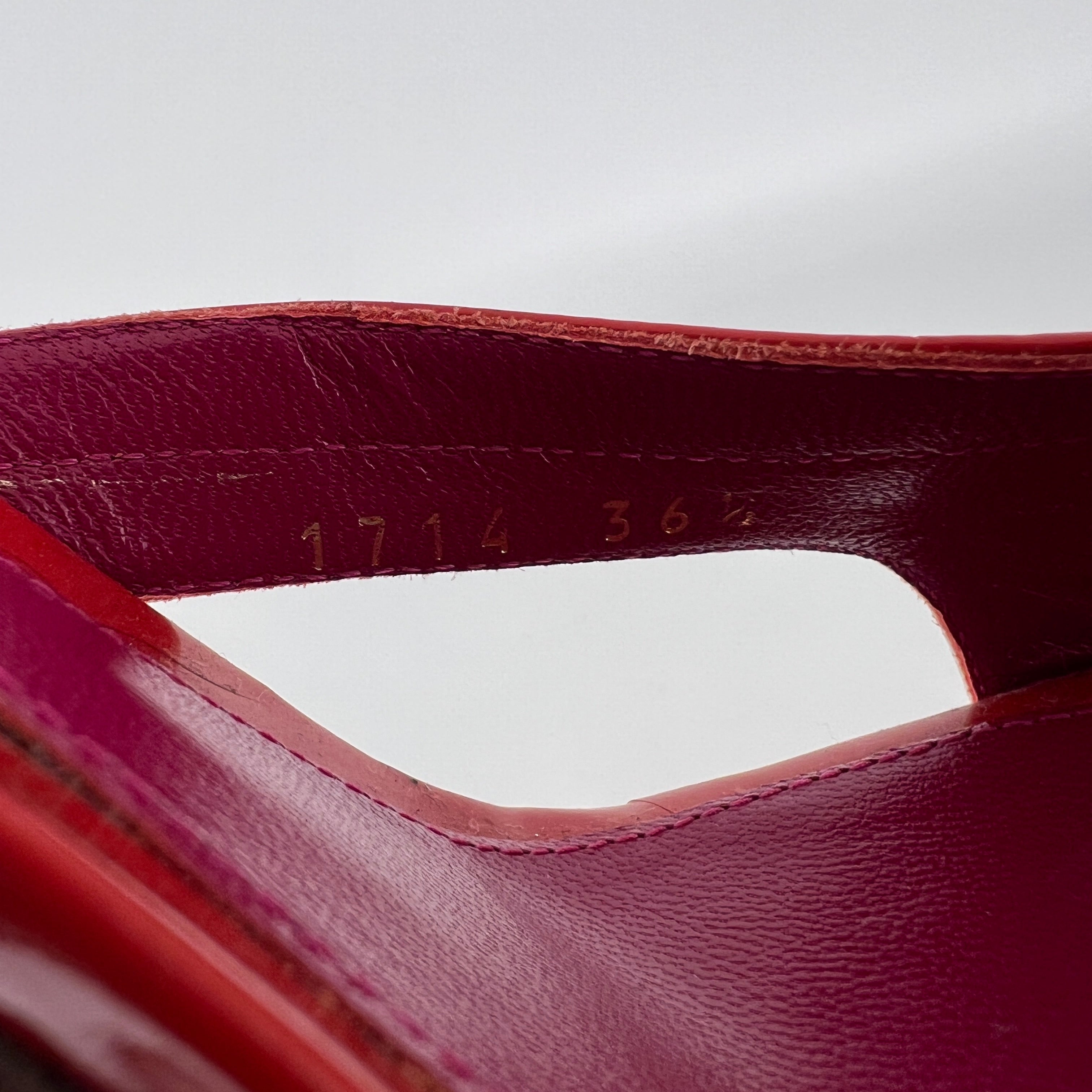 Gianvito Rossi | Red Orange White Colourblock Platform Mules (36.5)