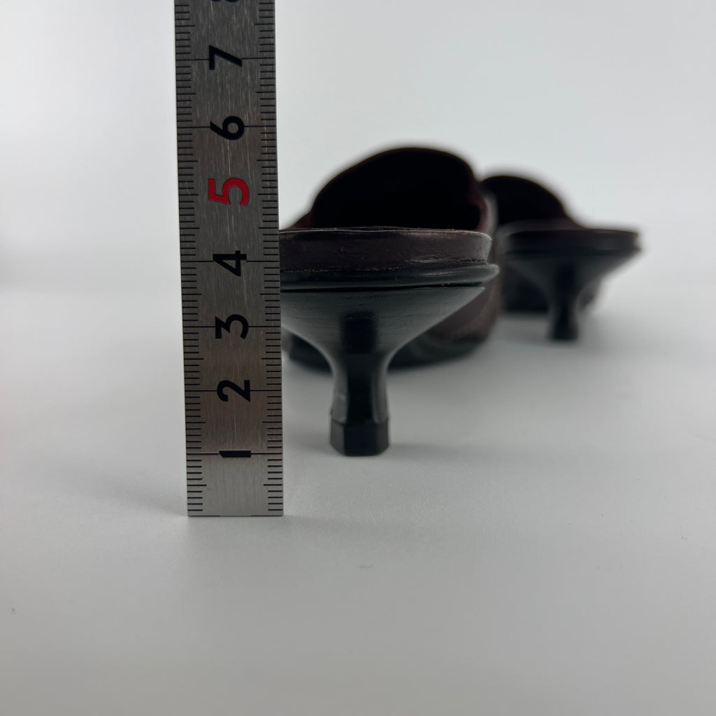 Prada | Brown Leather Tassel Loafer Slide Mules (35)