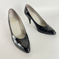 Dior | Vintage Black Patent Leather Rhinestone Pointed Toe Pumps (6.5)