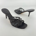 Gucci | Tom Ford Era Brown Leather Braided Knot Strappy Mules (35)