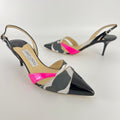 Jimmy Choo | Marise 65 Black Patent Leather Camo Pink Pointed Heels (37.5)