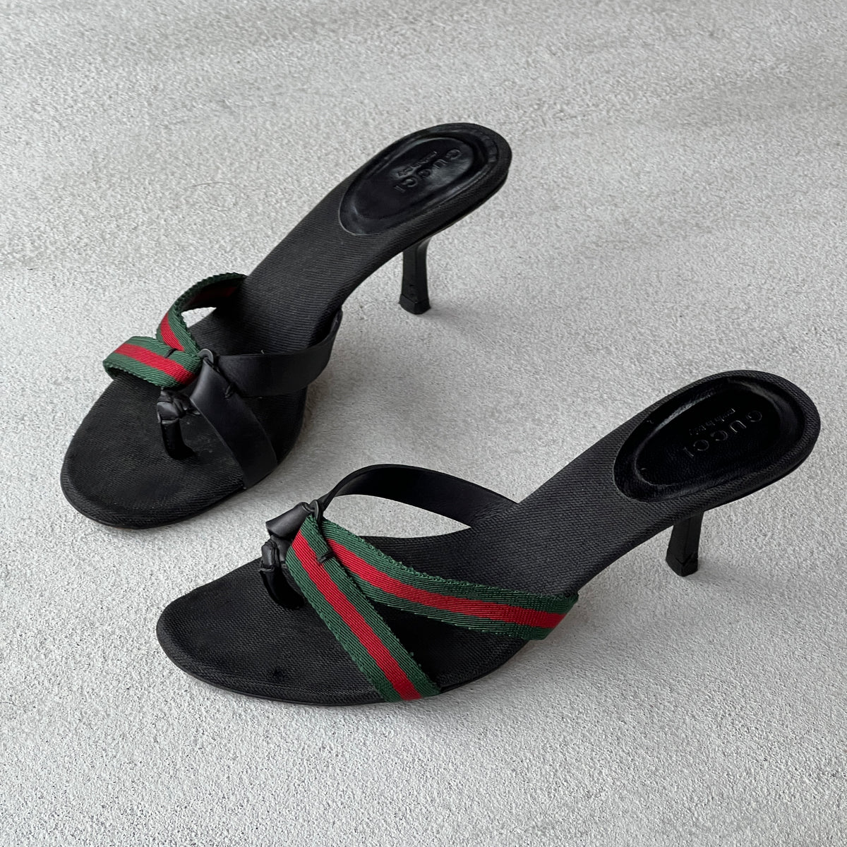Gucci | Vintage Tom Ford Era Web Stripe Strappy Thong Mules Rare (35.5)