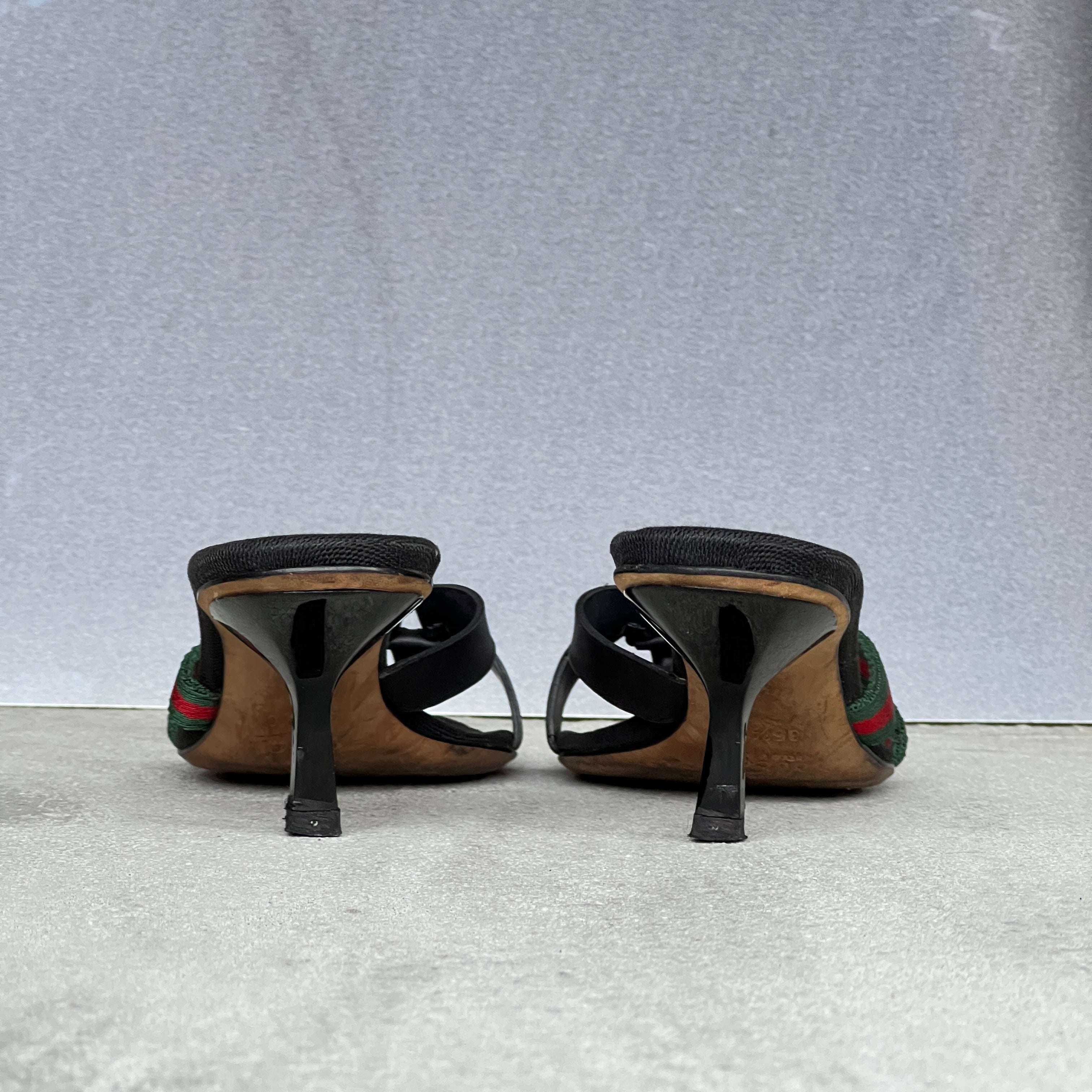 Gucci | Vintage Tom Ford Era Web Stripe Strappy Thong Mules Rare (35.5)