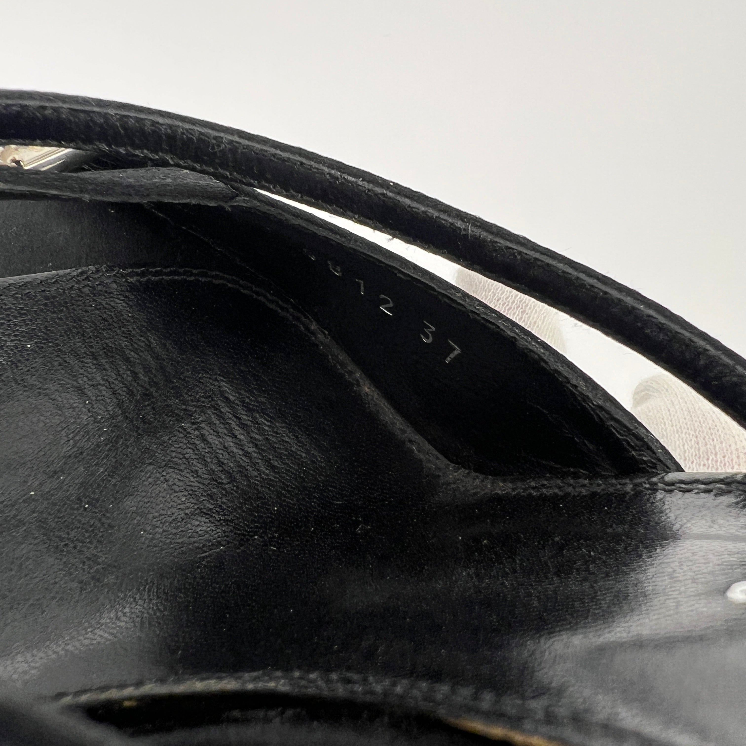 Sergio Rossi | Black Satin Rhinestone Gem Strappy Slide Sandal Mules (37)