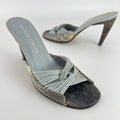 Bottega Veneta | Blue Exotic Leather Strappy Knot Twist Slide Mules (36)