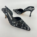 Manolo Blahnik | Vintage Limited Edition 2006/2007 Black Floral Gem Buckle Pointed Heels (36)