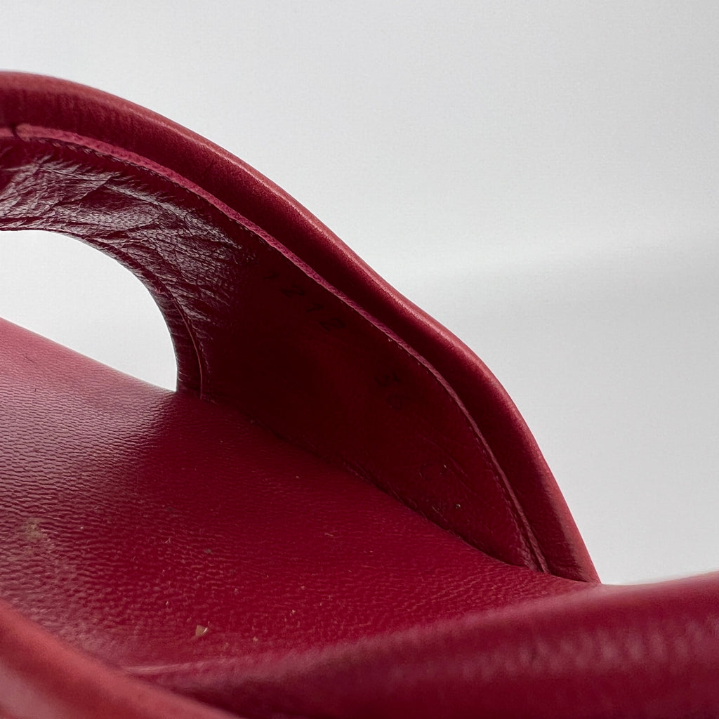 Gucci | Tom Ford Era Horse Bit Red Monogram GG Canvas Mules (36)