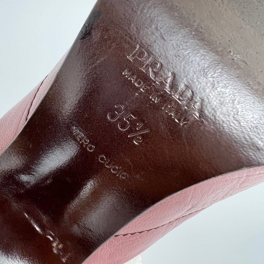 Prada | Vintage Dusty Rose Pink Leather Square Toe Ankle Wrap Pump (35.5)