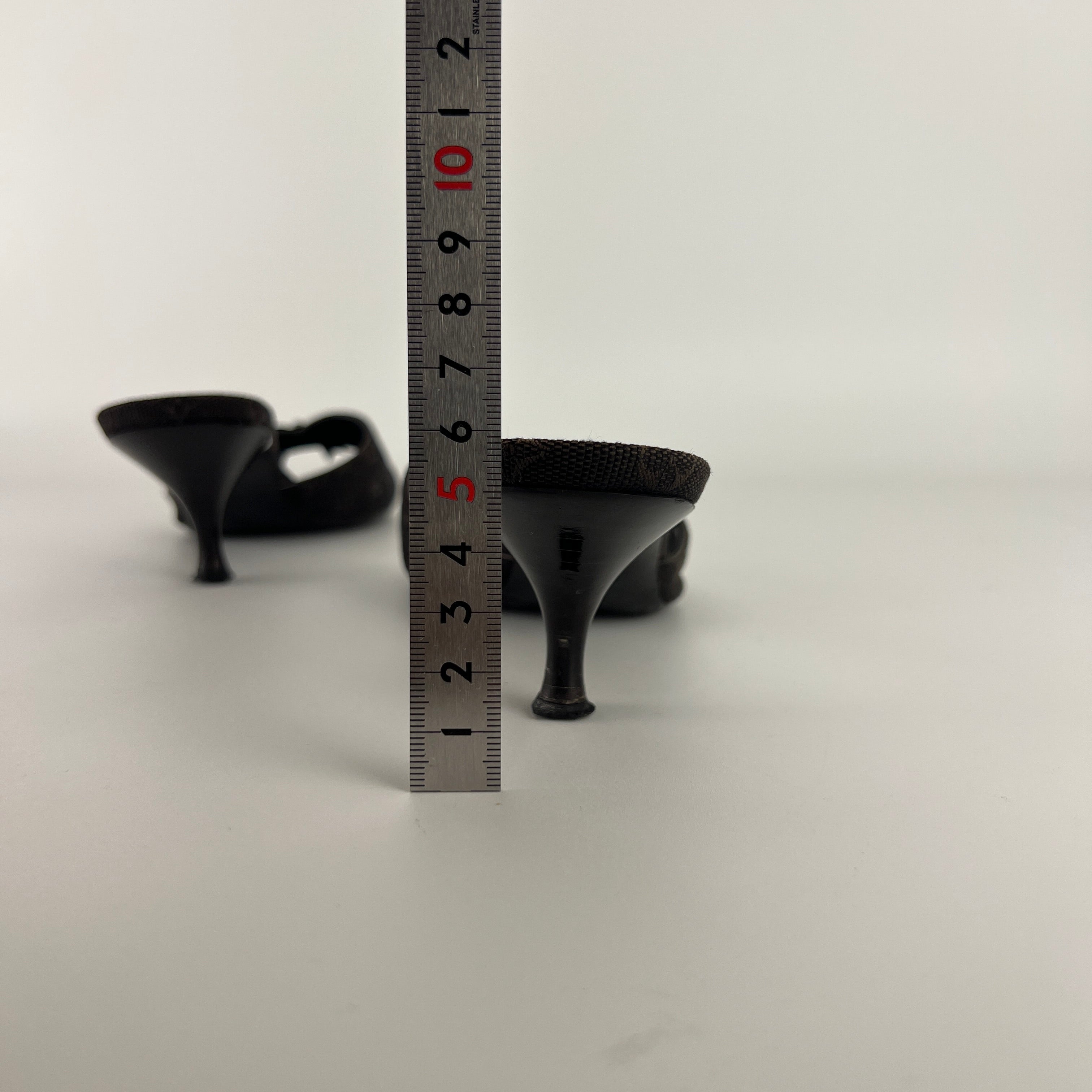 Louis Vuitton | Vintage Monogram Black Canvas Bow Leather Mules (35.5)