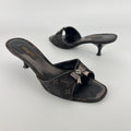 Louis Vuitton | Vintage Monogram Black Canvas Bow Leather Mules (35.5)