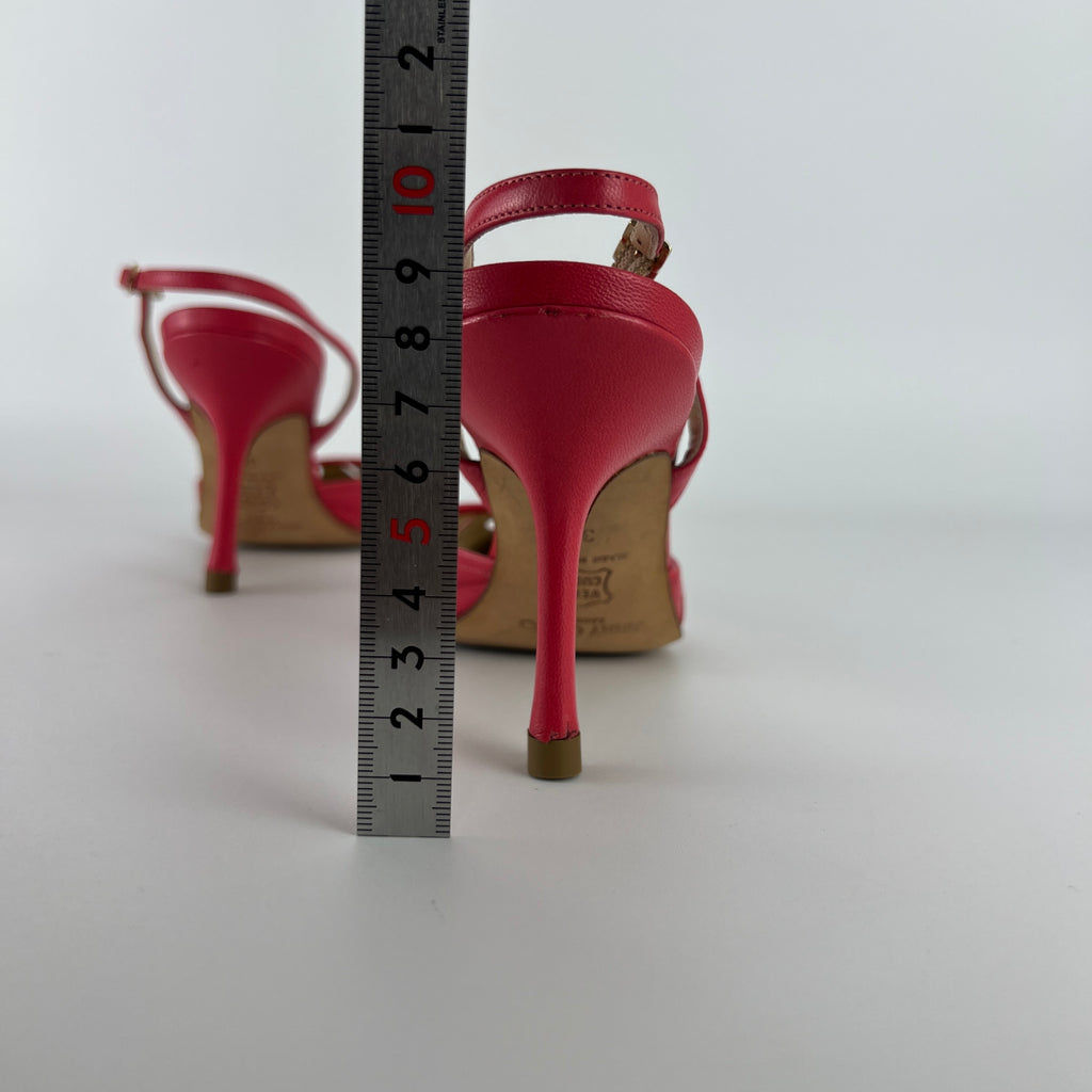 Jimmy Choo | Pink Leather Cut-Out Slingback Stiletto Heels (36)