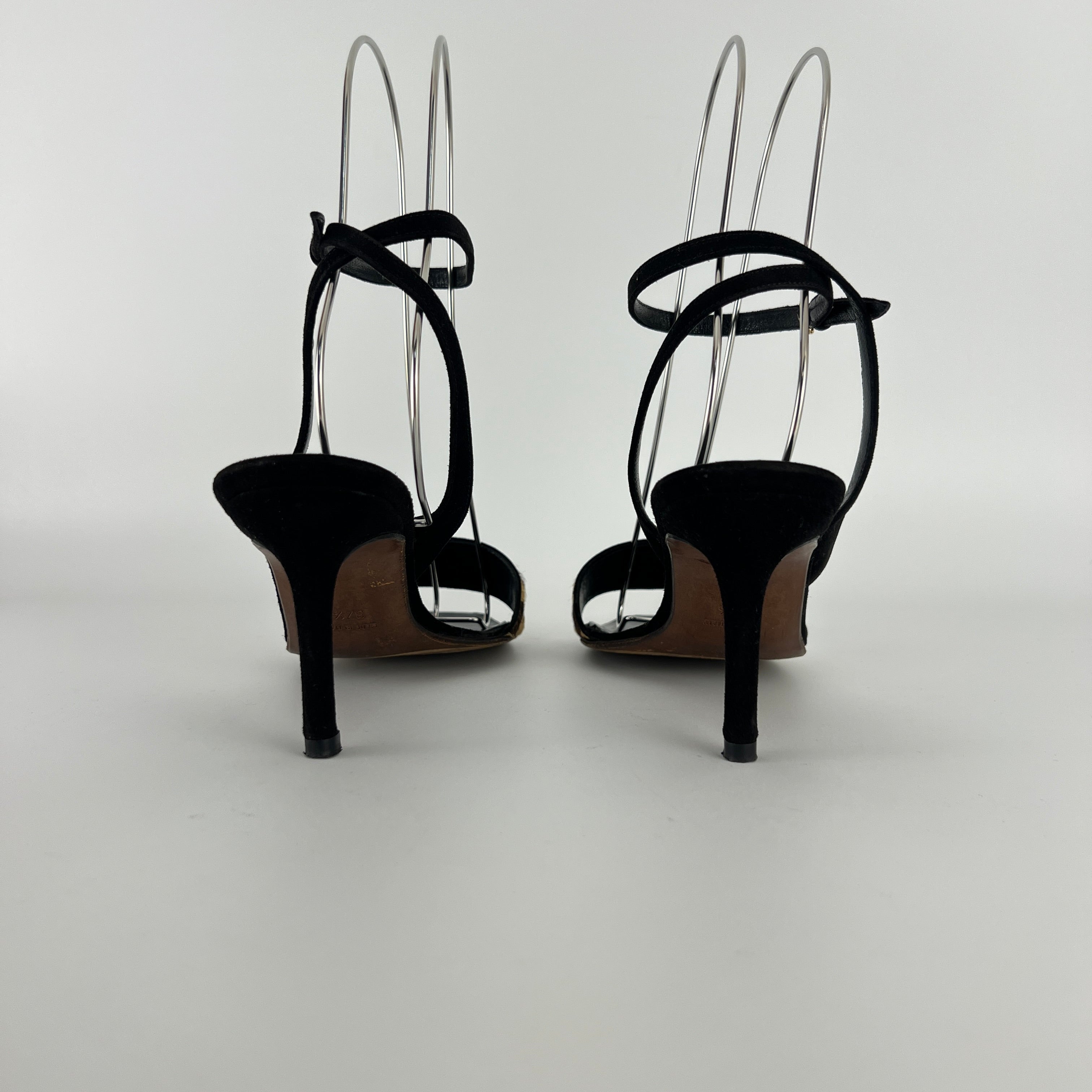 Dior | Vintage Leopard Print Calf Hair Ankle Wrap Sandal Heels (37.5)