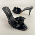 YSL | Black Leather Knot Slide Mules (36.5)