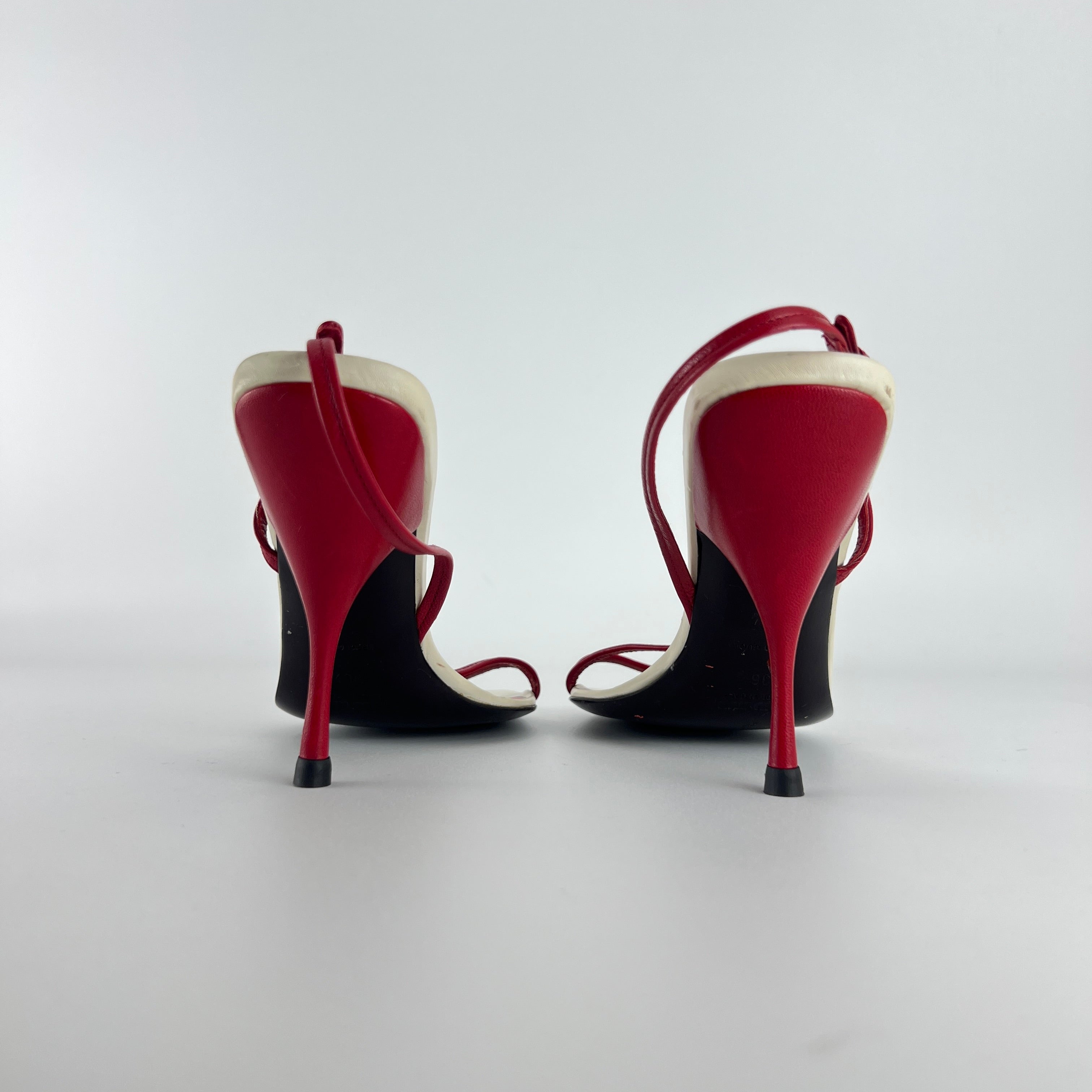 Miu Miu | Vintage Red Rose Strappy Leather Sandal Heels (36.5)