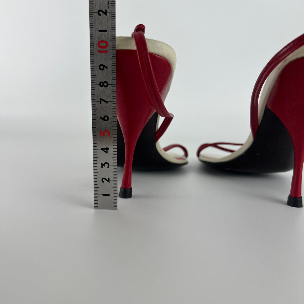 Miu Miu | Vintage Red Rose Strappy Leather Sandal Heels (36.5)