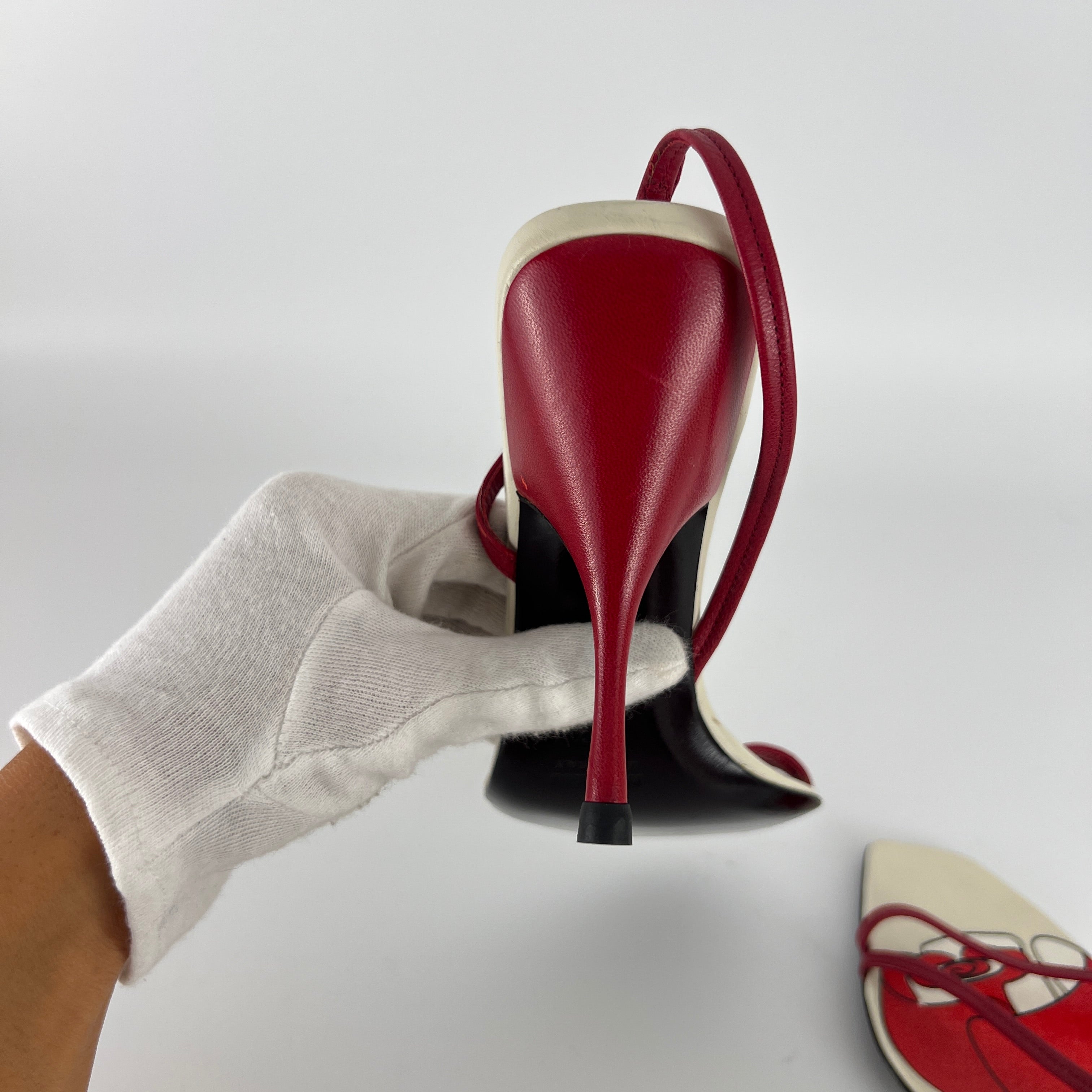 Miu Miu | Vintage Red Rose Strappy Leather Sandal Heels (36.5)