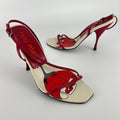 Miu Miu | Vintage Red Rose Strappy Leather Sandal Heels (36.5)