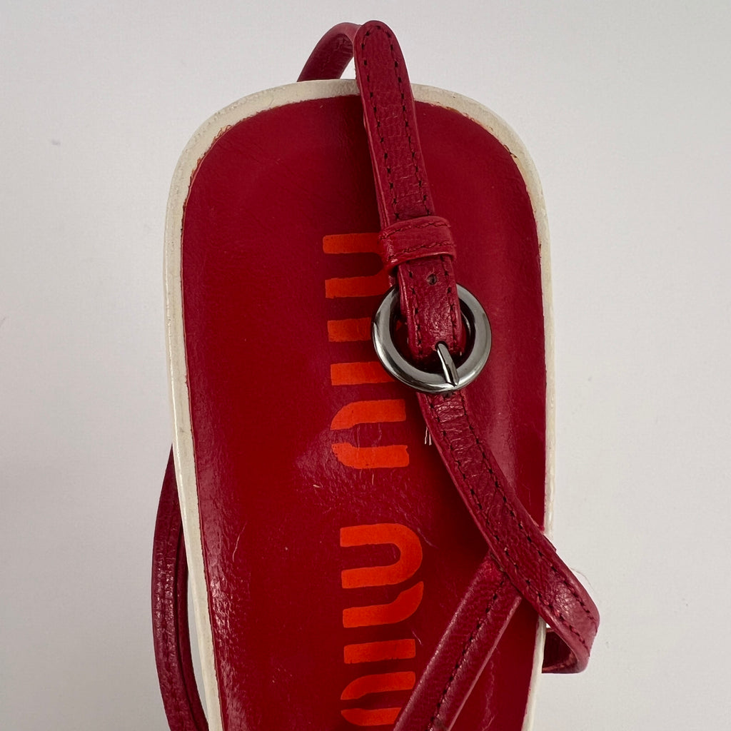 Miu Miu | Vintage Red Rose Strappy Leather Sandal Heels (36.5)