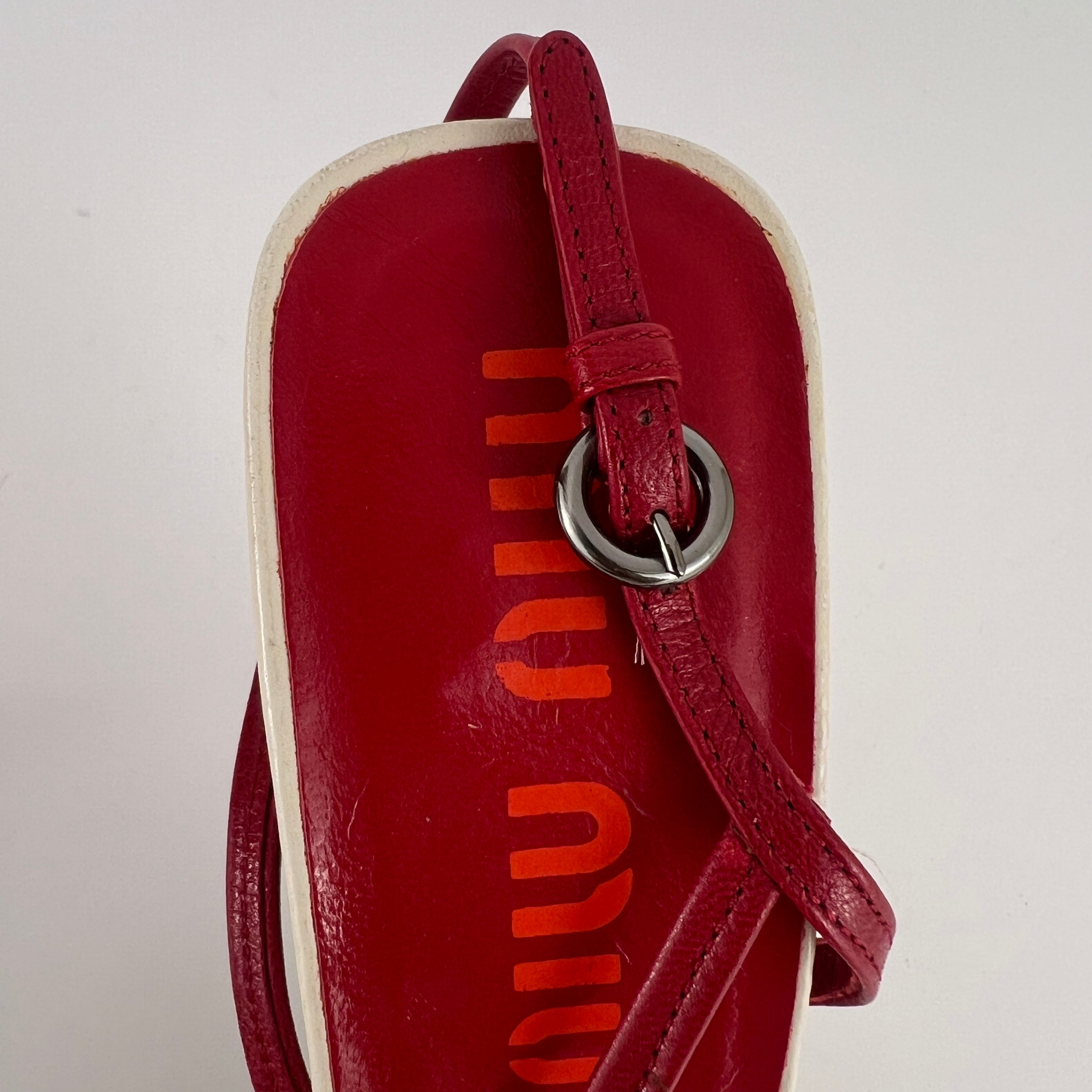 Miu Miu | Vintage Red Rose Strappy Leather Sandal Heels (36.5)