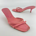 Jil Sander | Pink Leather Top Stitch Strappy Slide Mules (37)