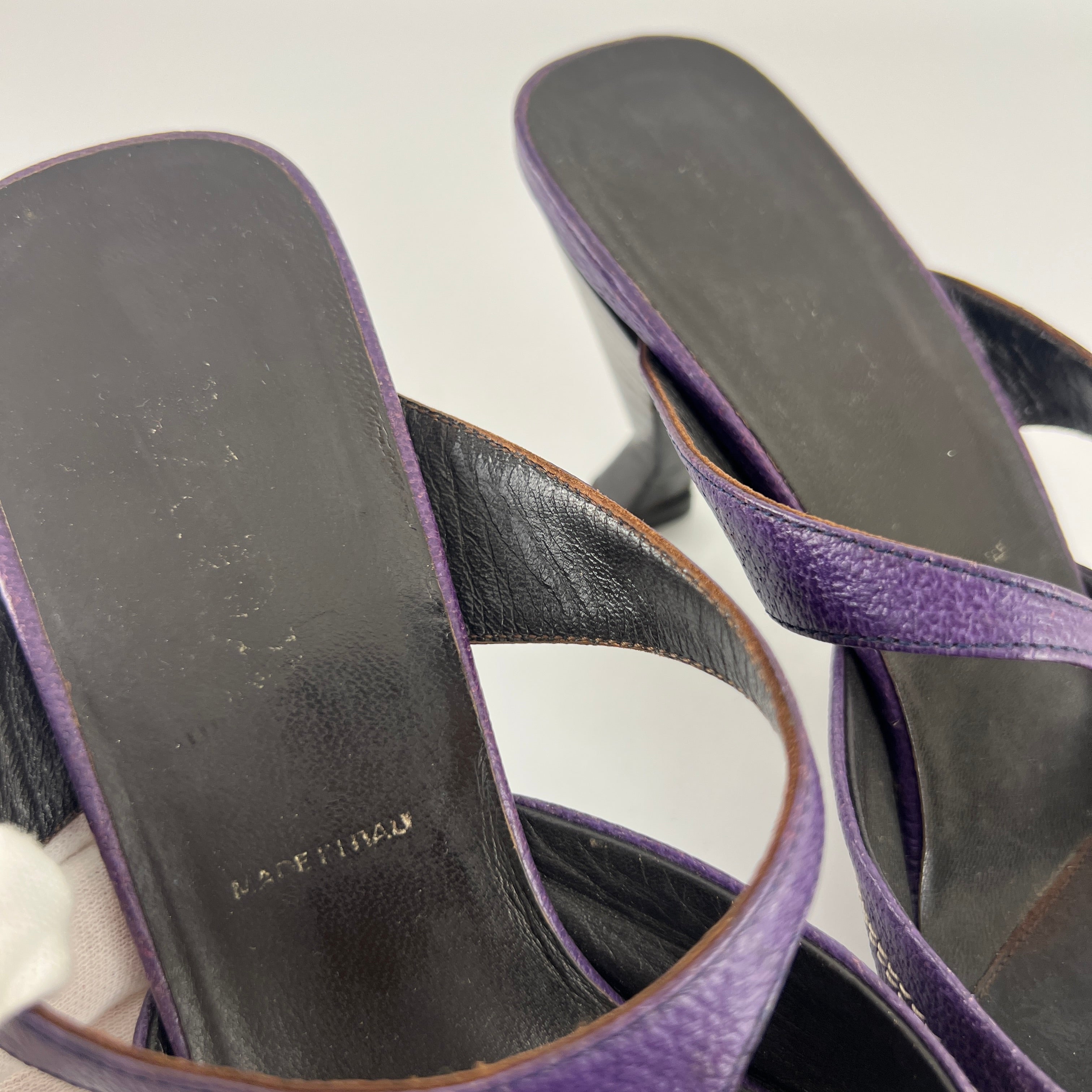Prada | Archival Pointed Toe Purple Vintage Mid Heel Flower Mules (37)