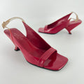 Gucci | Tom Ford Era Red Patent Leather PVC Slingback Sculpted Heel Y2K (36)