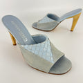 Bottega Veneta | Intrecciato Ice Blue Exotic Leather Slide Sandal Mules (35)