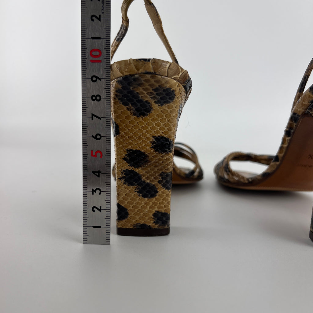 Dior | Vintage Snake Leather Animal Print Slingback Sandal Heels (37.5)