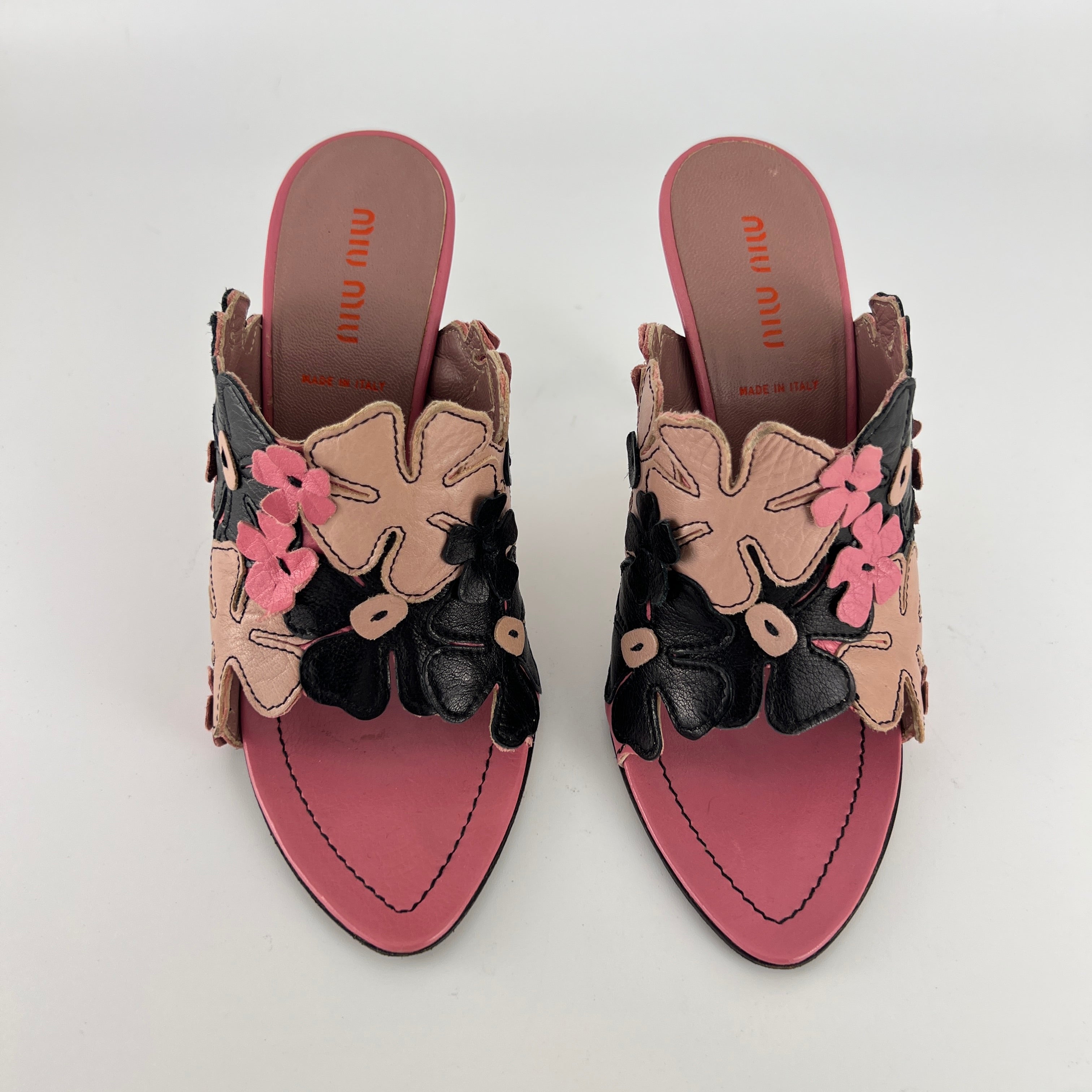 Miu Miu | Vintage Pink Flower Slide Mules (35.5)