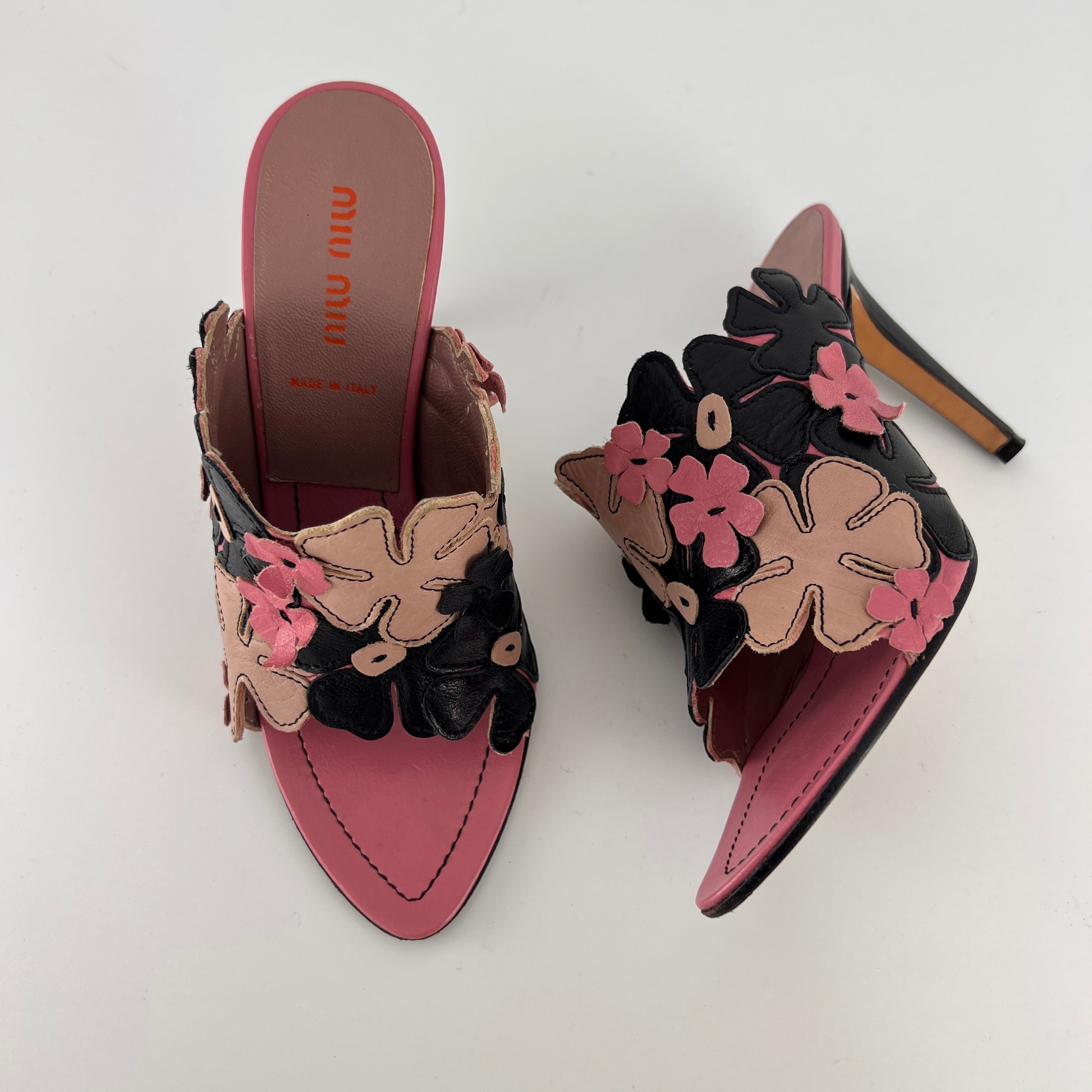 Miu Miu | Vintage Pink Flower Slide Mules (35.5)