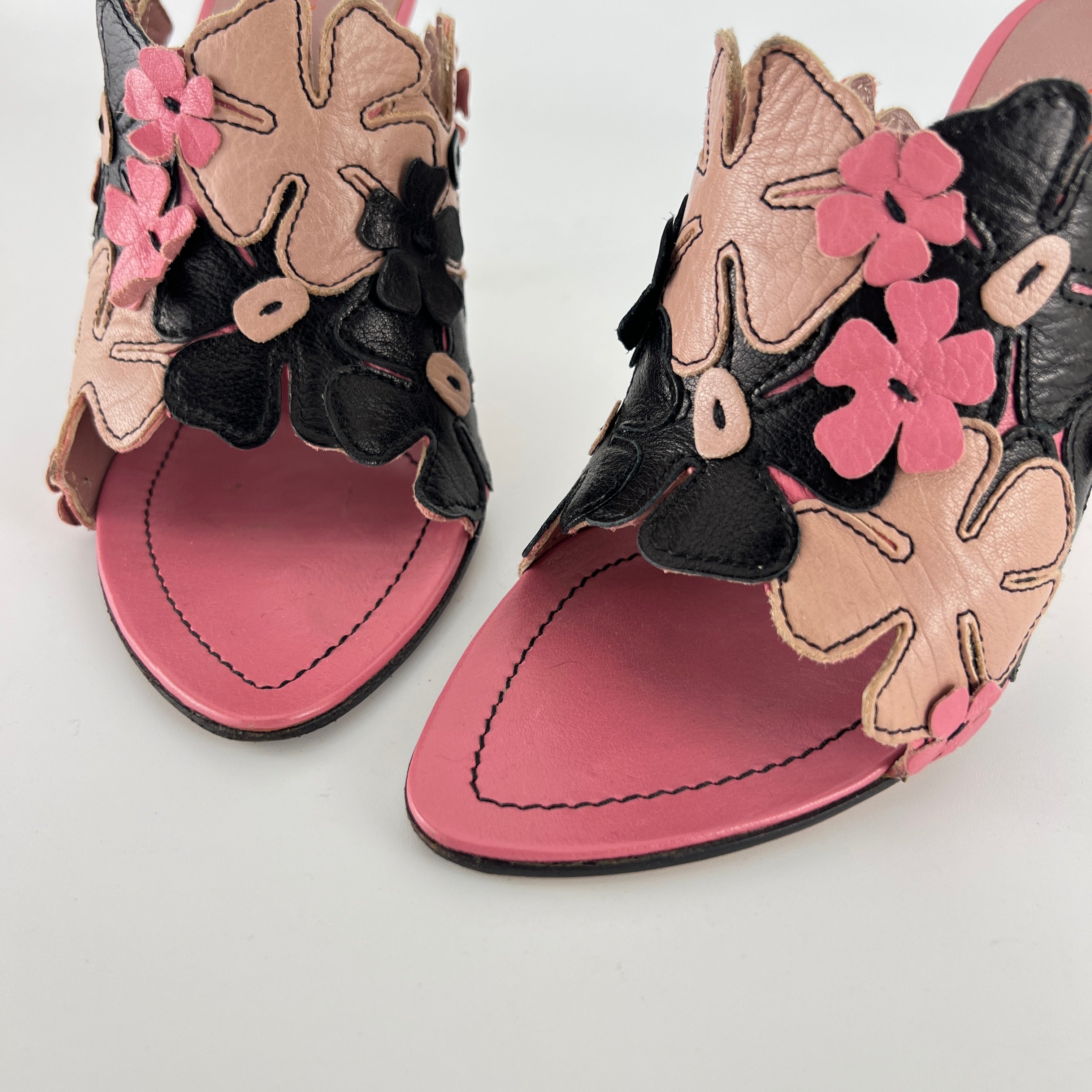Miu Miu | Vintage Pink Flower Slide Mules (35.5)