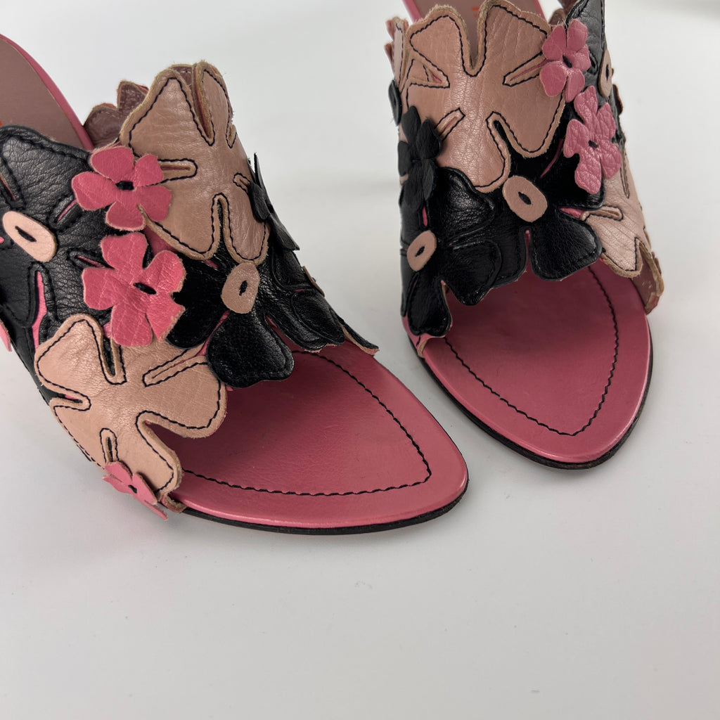 Miu Miu | Vintage Pink Flower Slide Mules (35.5)
