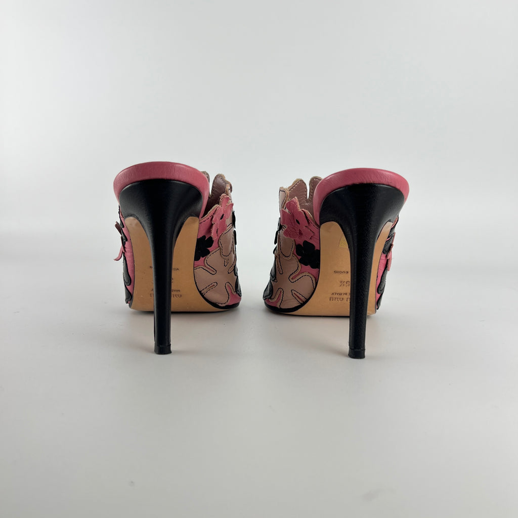 Miu Miu | Vintage Pink Flower Slide Mules (35.5)