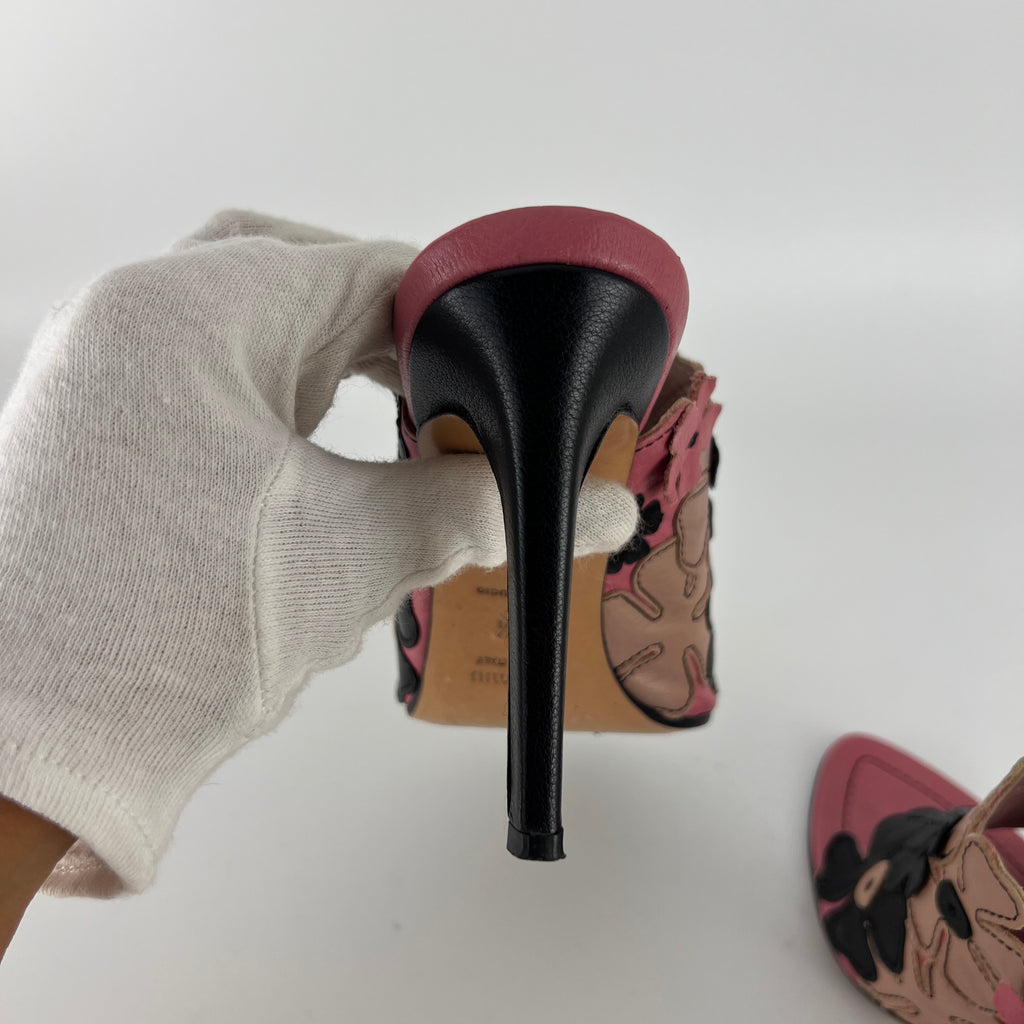 Miu Miu | Vintage Pink Flower Slide Mules (35.5)