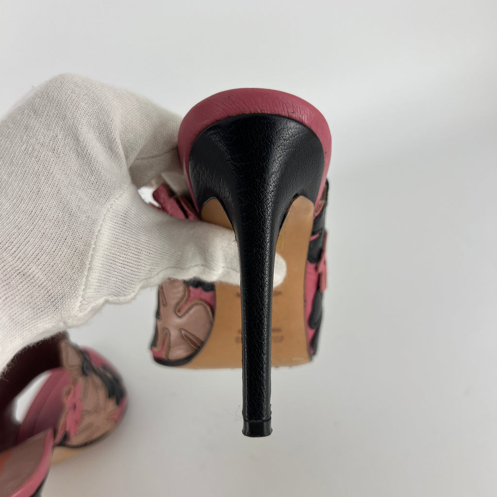 Miu Miu | Vintage Pink Flower Slide Mules (35.5)